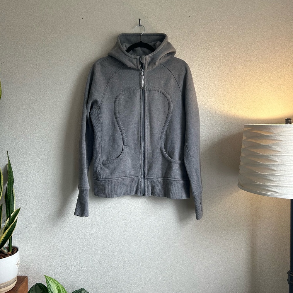 LuluLemon Scuba Hoodie, **unique** sparkle grey, full zip, size 10